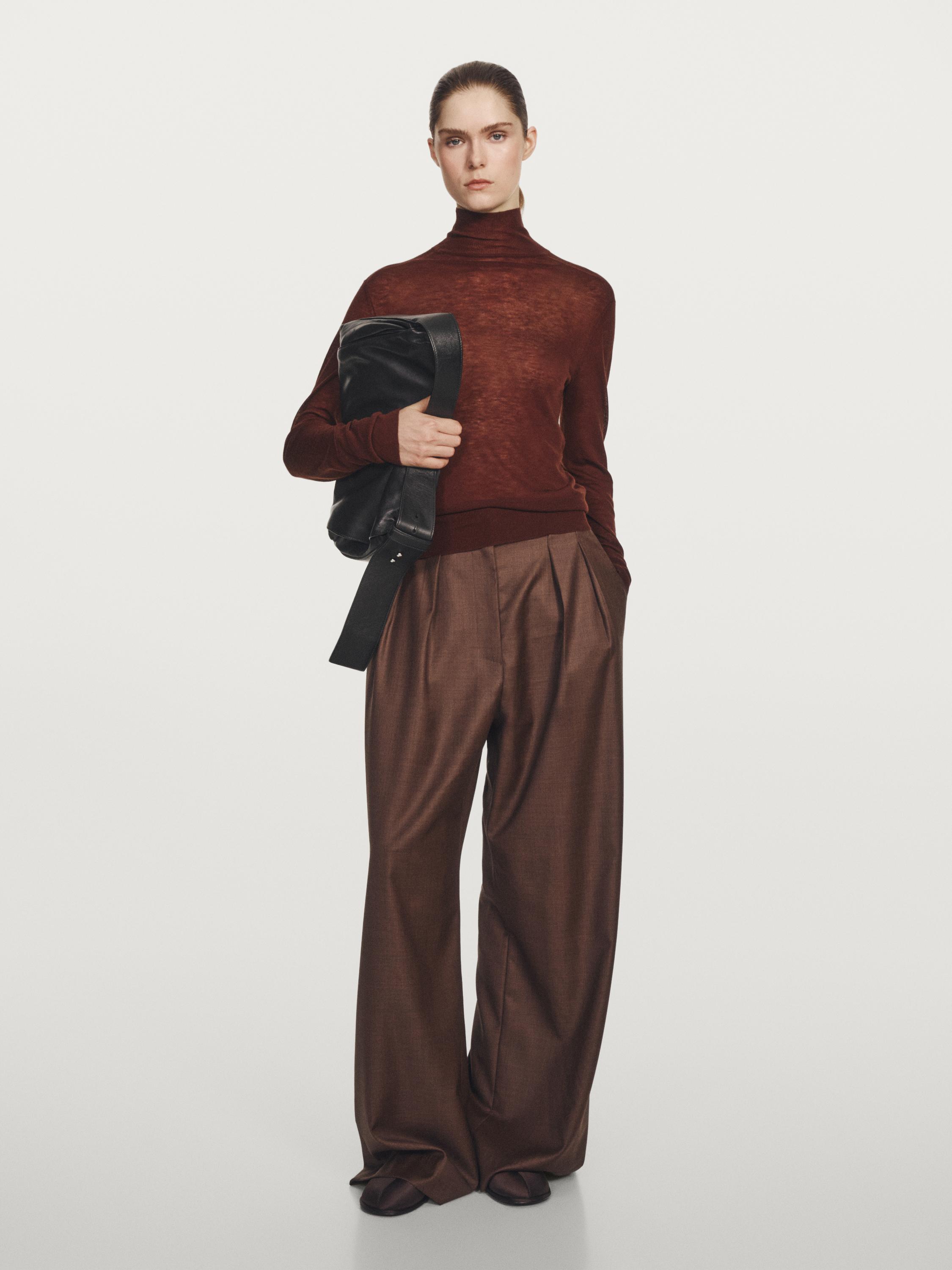 100% wool darted trousers